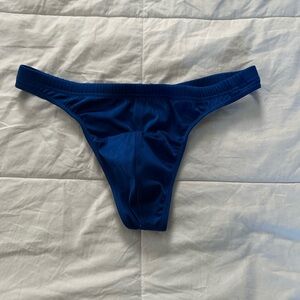 Charlies Blue Ribbed Thong